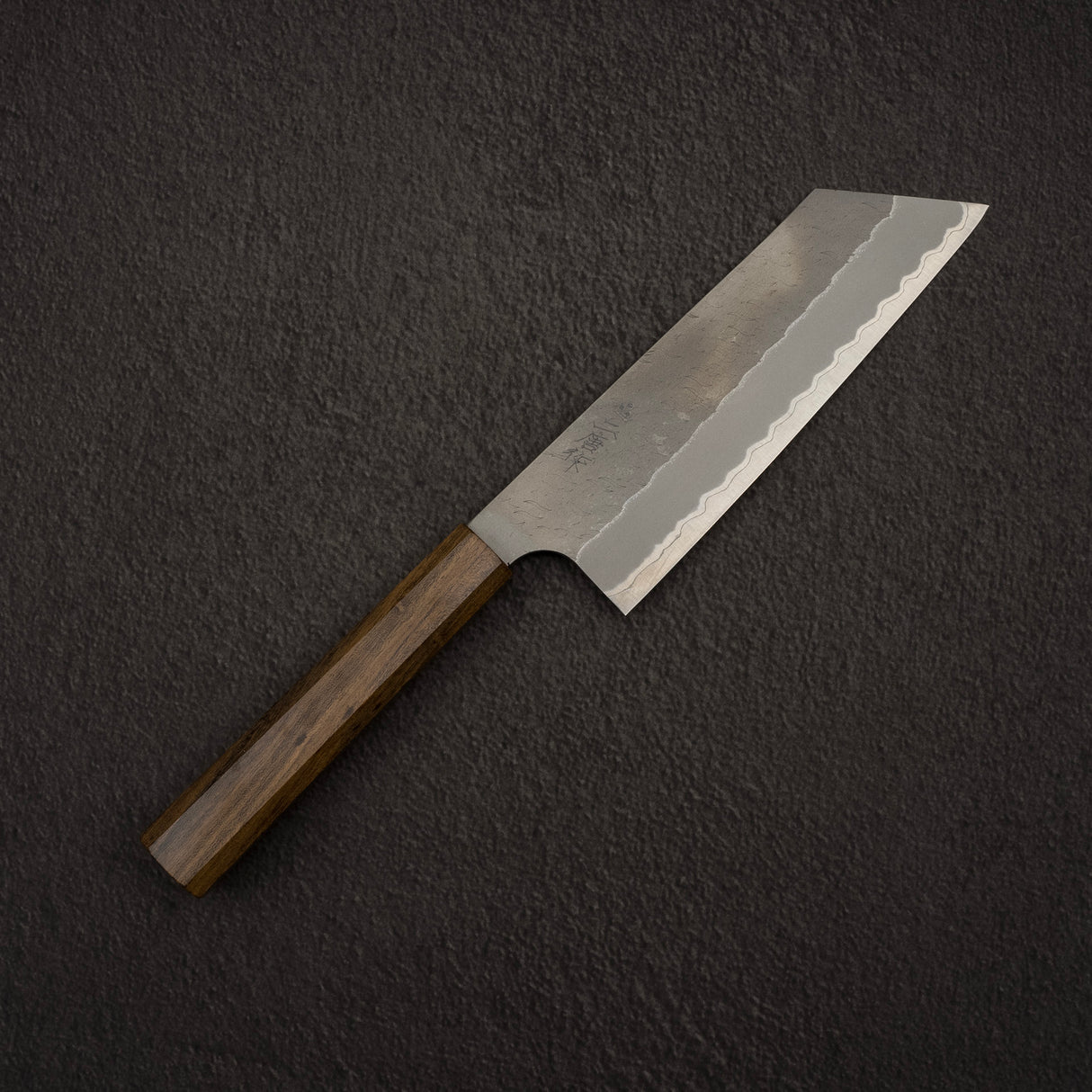 Nigara Aogami(藍色)超級霧面 Migaki Tsuchime 成品 Nakiri 165mm 黑色 Chacate
