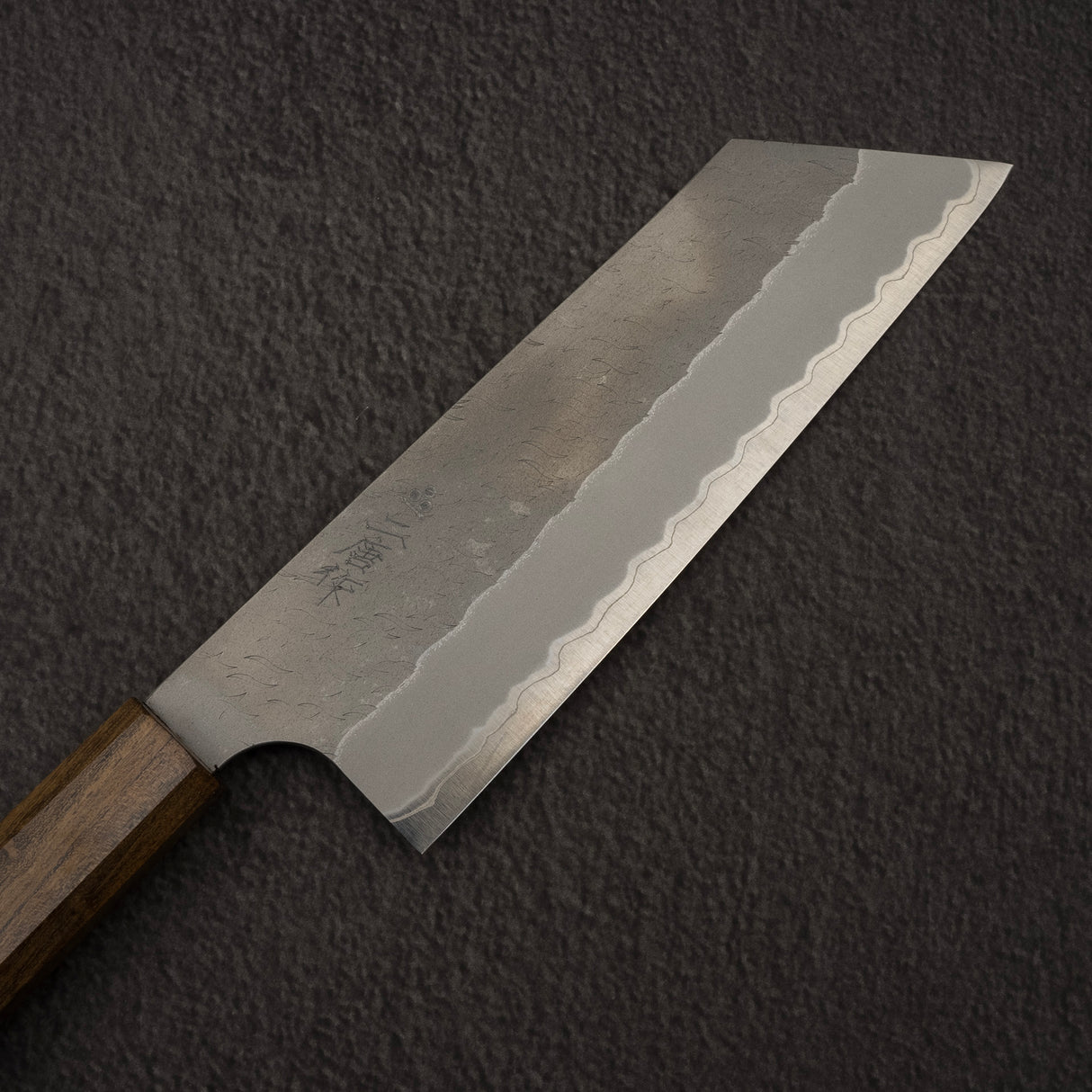 Nigara Aogami(藍色)超級霧面 Migaki Tsuchime 成品 Nakiri 165mm 黑色 Chacate