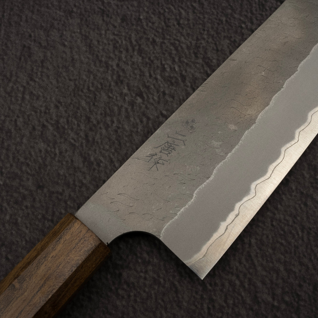 Nigara Aogami(藍色)超級霧面 Migaki Tsuchime 成品 Nakiri 165mm 黑色 Chacate