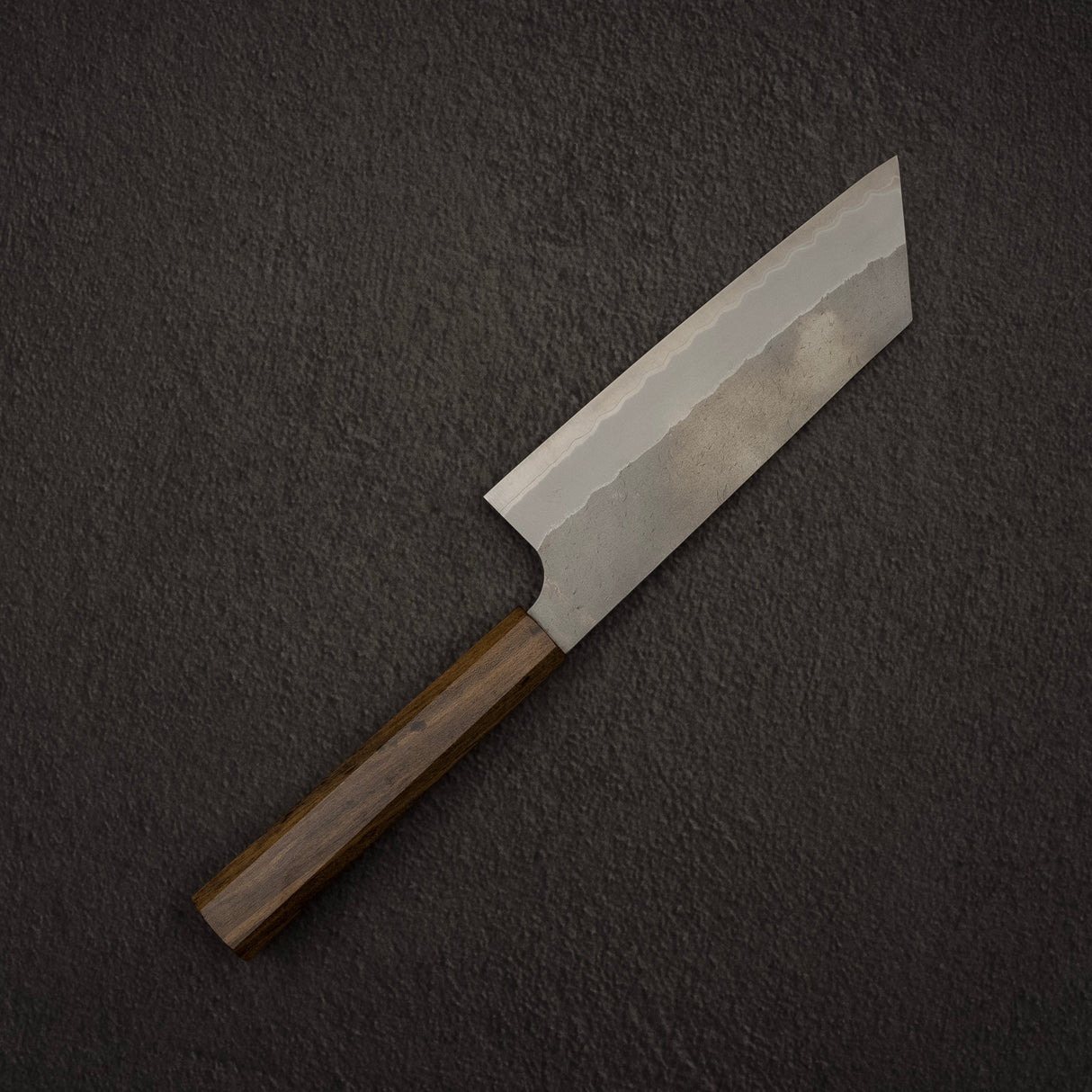 Nigara Aogami(藍色)超級霧面 Migaki Tsuchime 成品 Nakiri 165mm 黑色 Chacate
