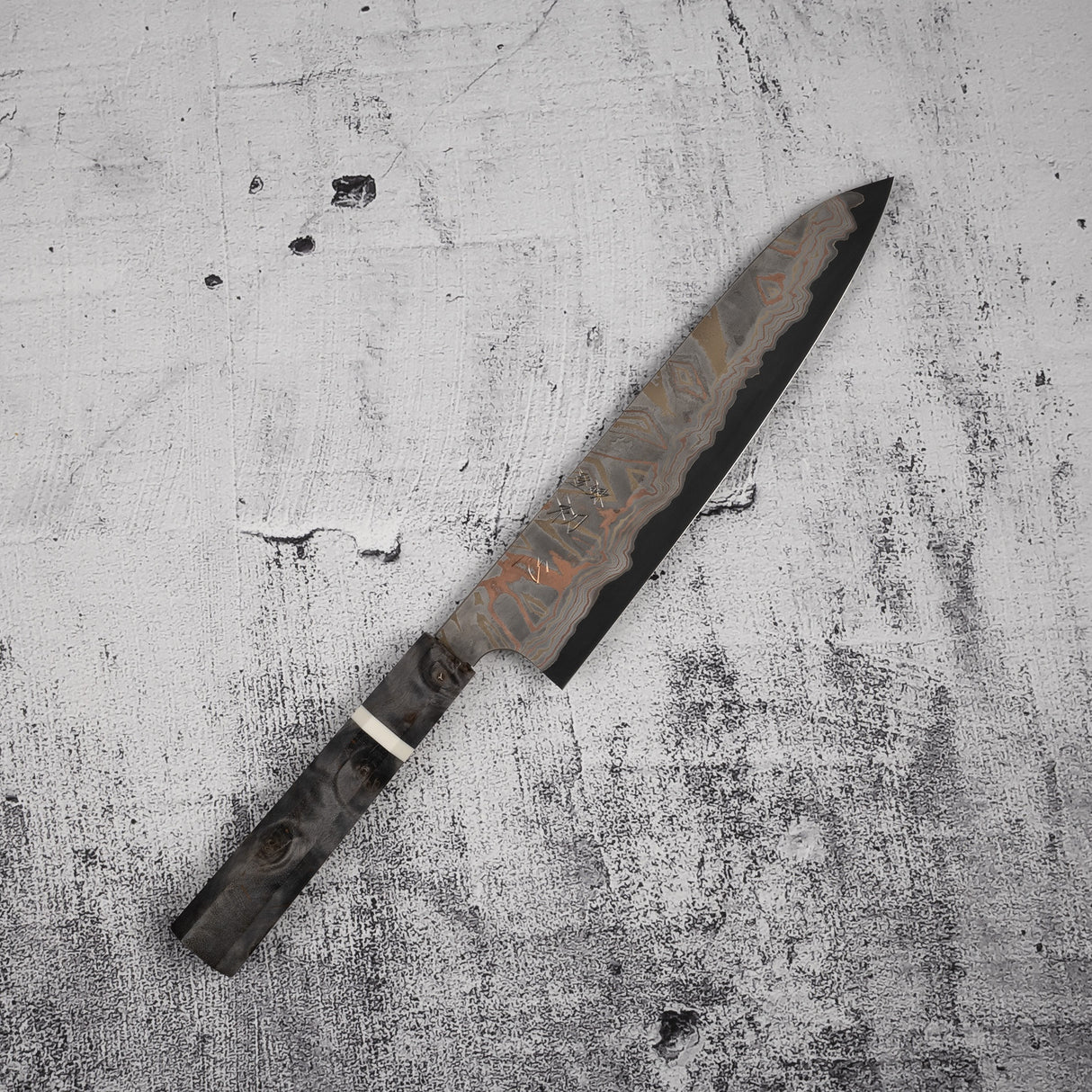 Nigara Irodori Blue 2 Rainbow Damascus Gyuto 240mm by Hatsukokoro