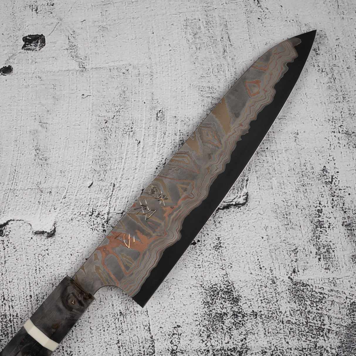 Nigara Irodori Blue 2 Rainbow Damascus Gyuto 240mm by Hatsukokoro