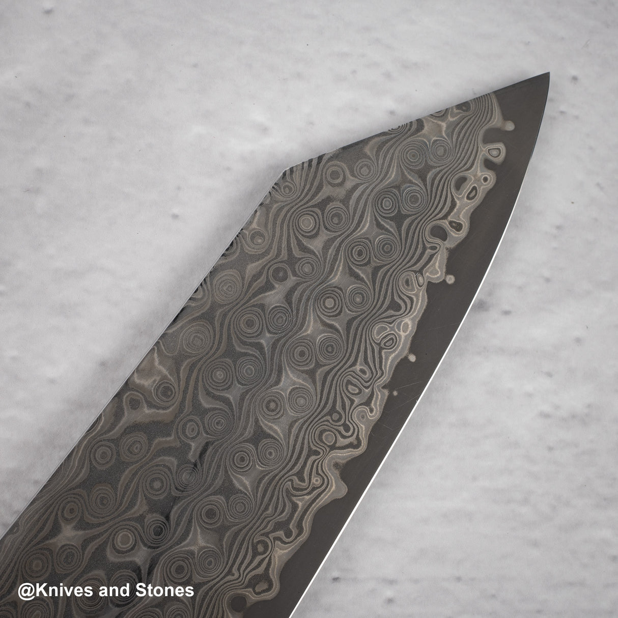 Nigara Anmon(暗紋)SG2 雨滴大馬士革文化 180 毫米西部藍綠松石