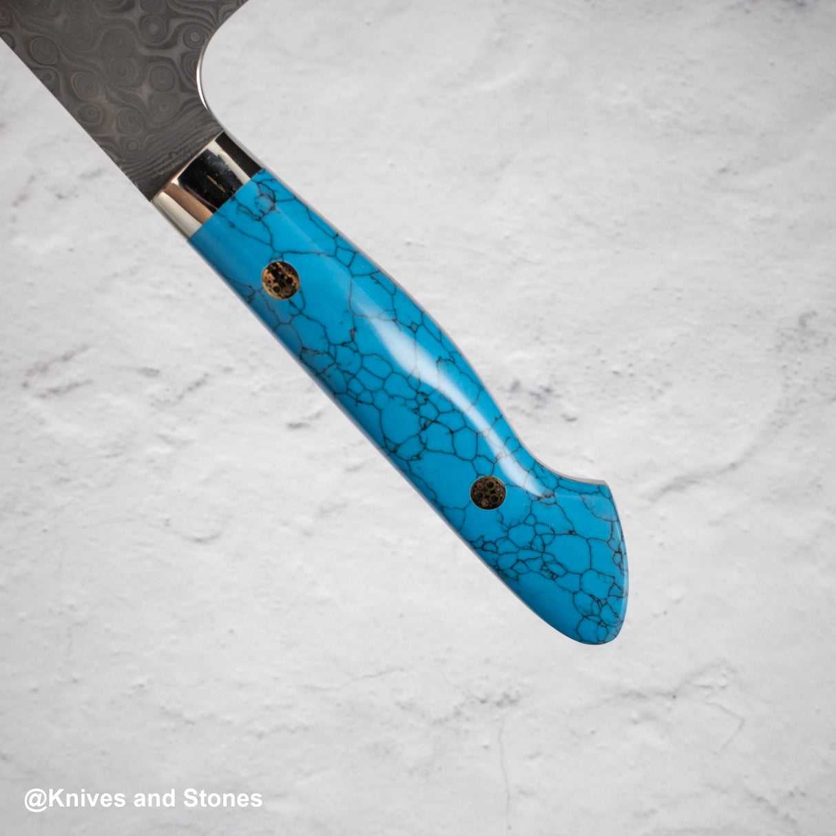 Nigara Anmon(暗紋)SG2 雨滴大馬士革文化 180 毫米西部藍綠松石