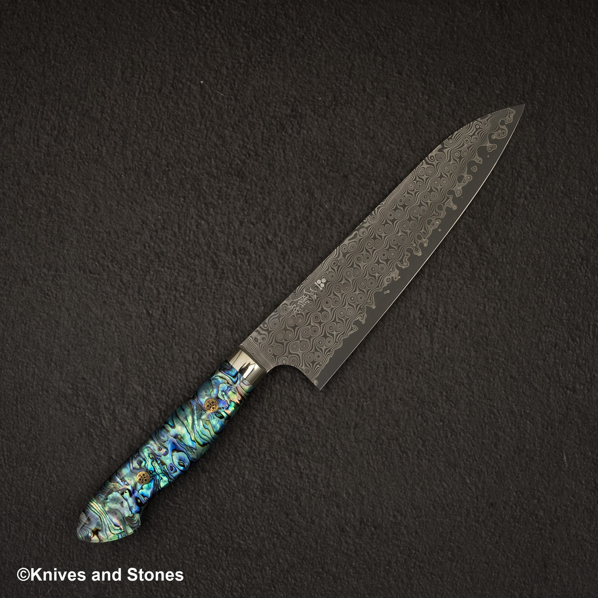 Nigara Anmon(暗紋)SG2 雨滴大馬士革 Gyuto 210 毫米珍珠母貝鑲嵌手柄