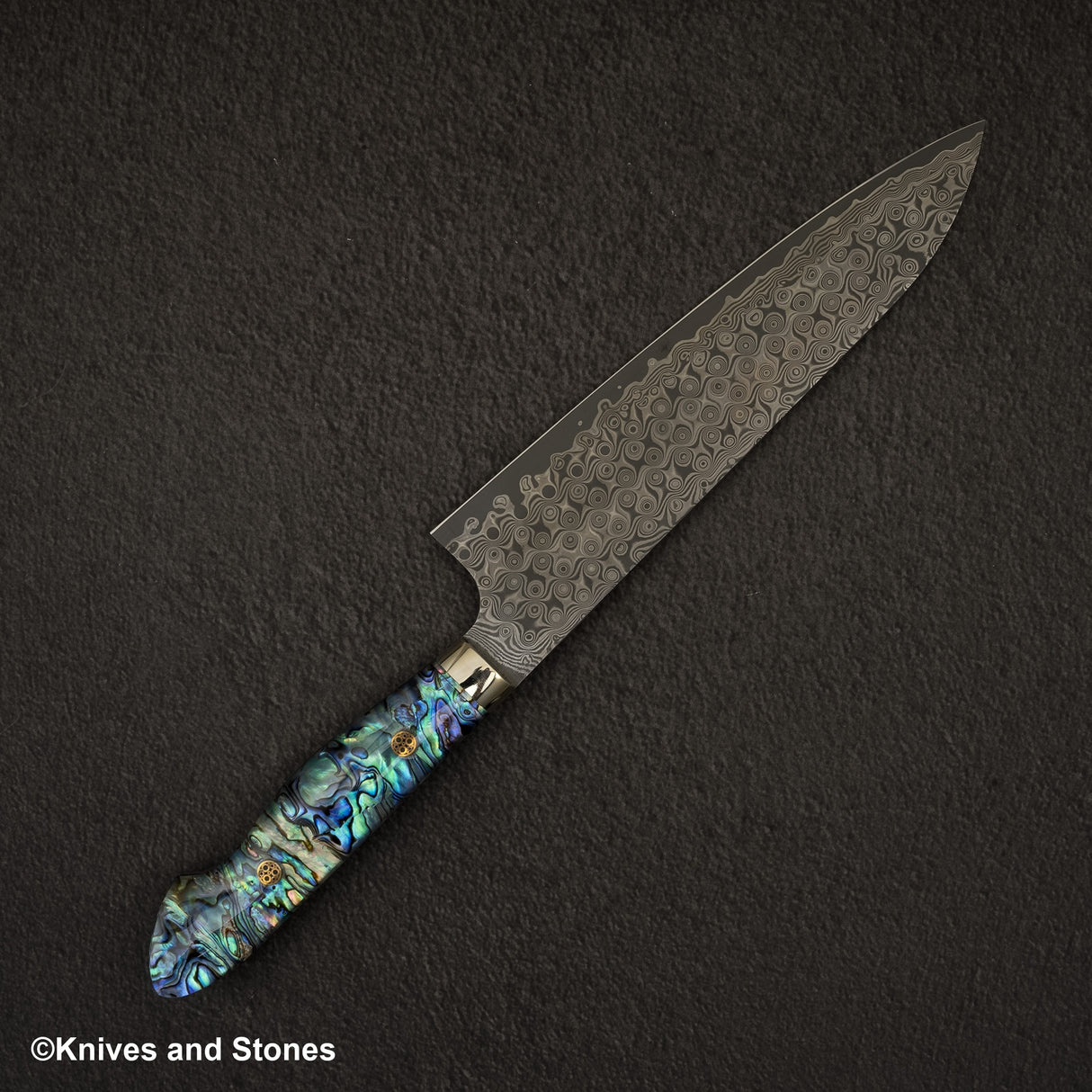 Nigara Anmon(暗紋)SG2 雨滴大馬士革 Gyuto 210 毫米珍珠母貝鑲嵌手柄