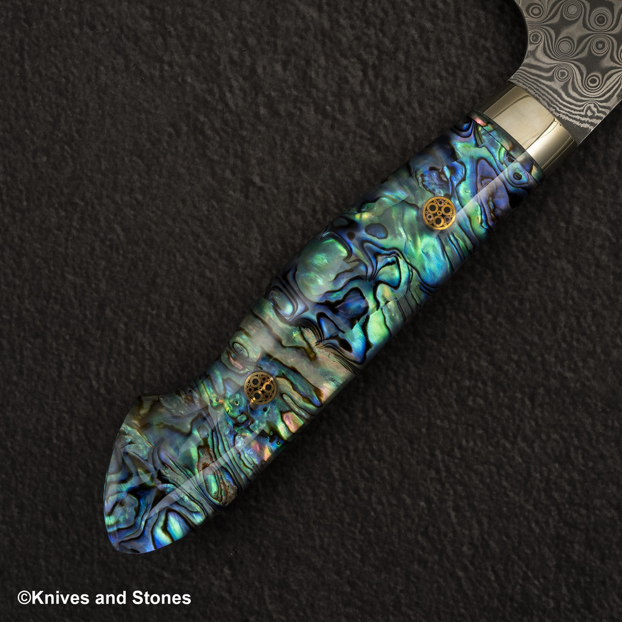 Nigara Anmon(暗紋)SG2 雨滴大馬士革 Gyuto 210 毫米珍珠母貝鑲嵌手柄