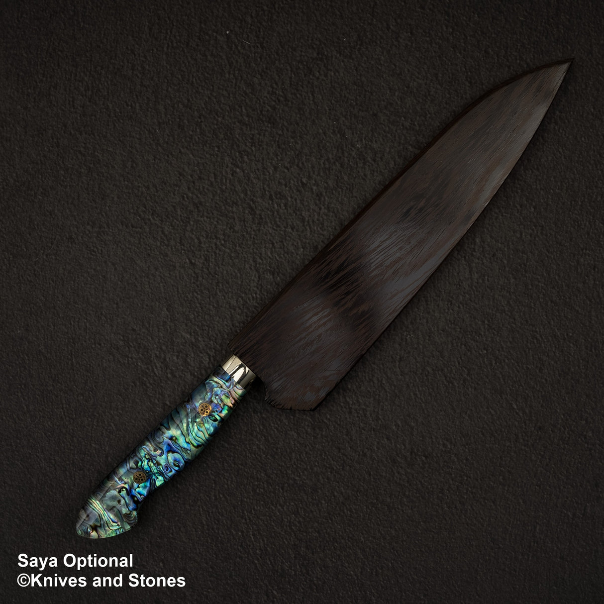 Nigara Anmon(暗紋)SG2 雨滴大馬士革 Gyuto 210 毫米珍珠母貝鑲嵌手柄