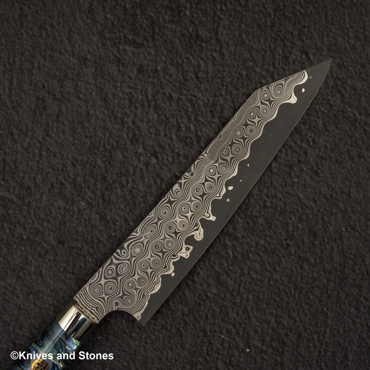 Nigara Anmon (暗紋) SG2 雨滴大馬士革 K 尖 Petty 150 毫米珍珠母鑲嵌手柄