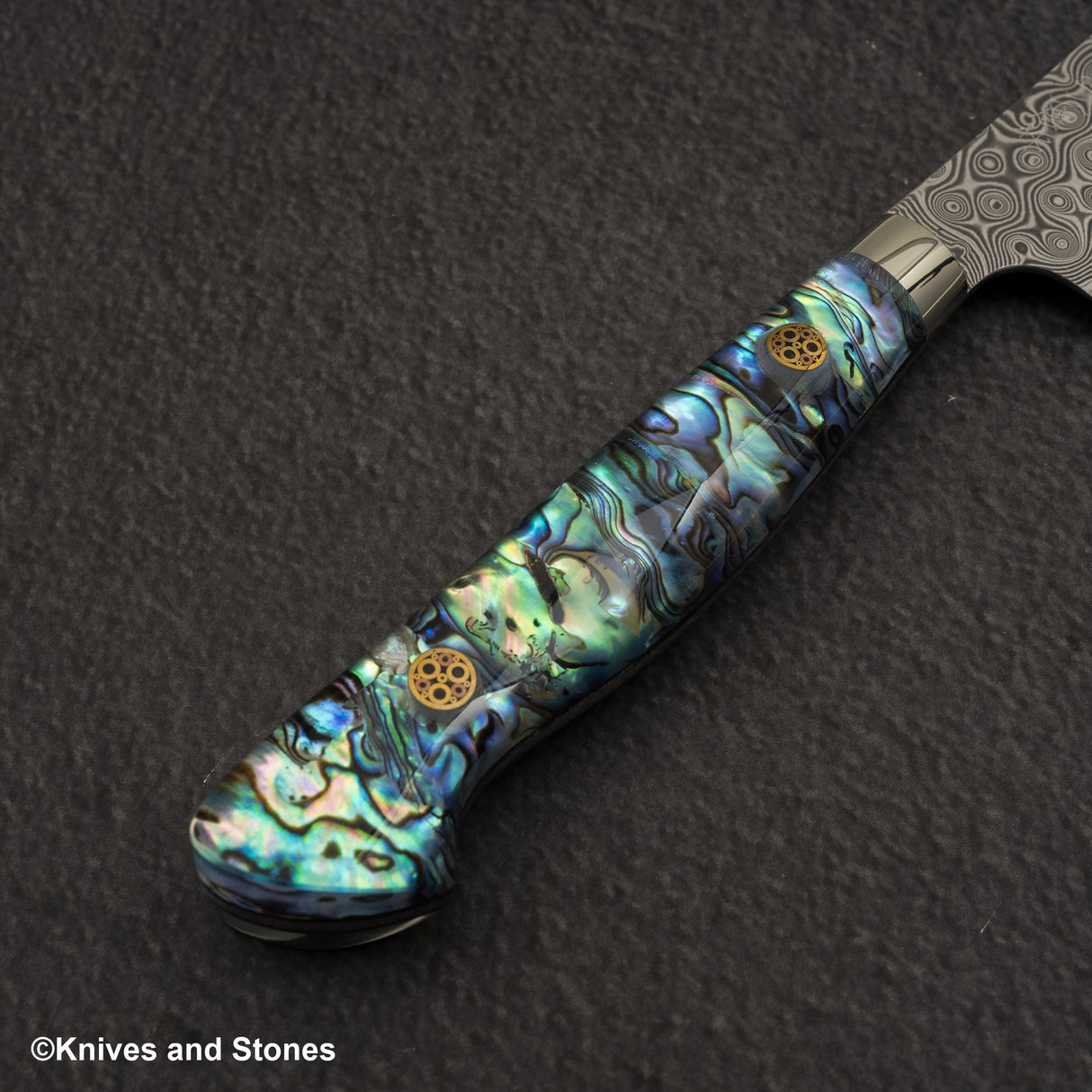 Nigara Anmon (暗紋) SG2 雨滴大馬士革 K 尖 Petty 150 毫米珍珠母鑲嵌手柄