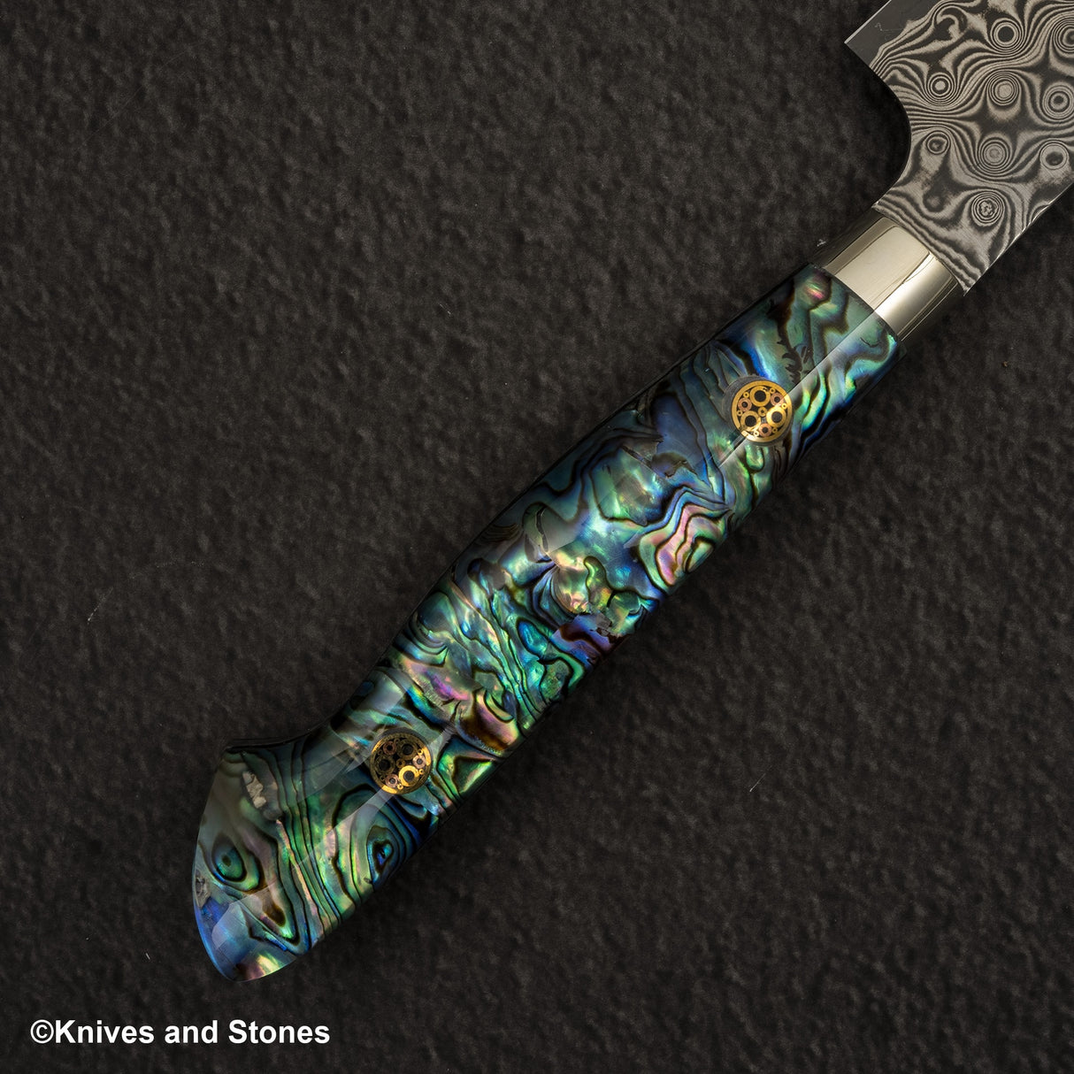 Nigara Anmon (暗紋) SG2 雨滴大馬士革 K 尖 Petty 150 毫米珍珠母鑲嵌手柄