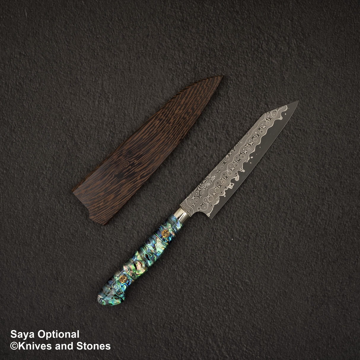 Nigara Anmon (暗紋) SG2 雨滴大馬士革 K 尖 Petty 150 毫米珍珠母鑲嵌手柄