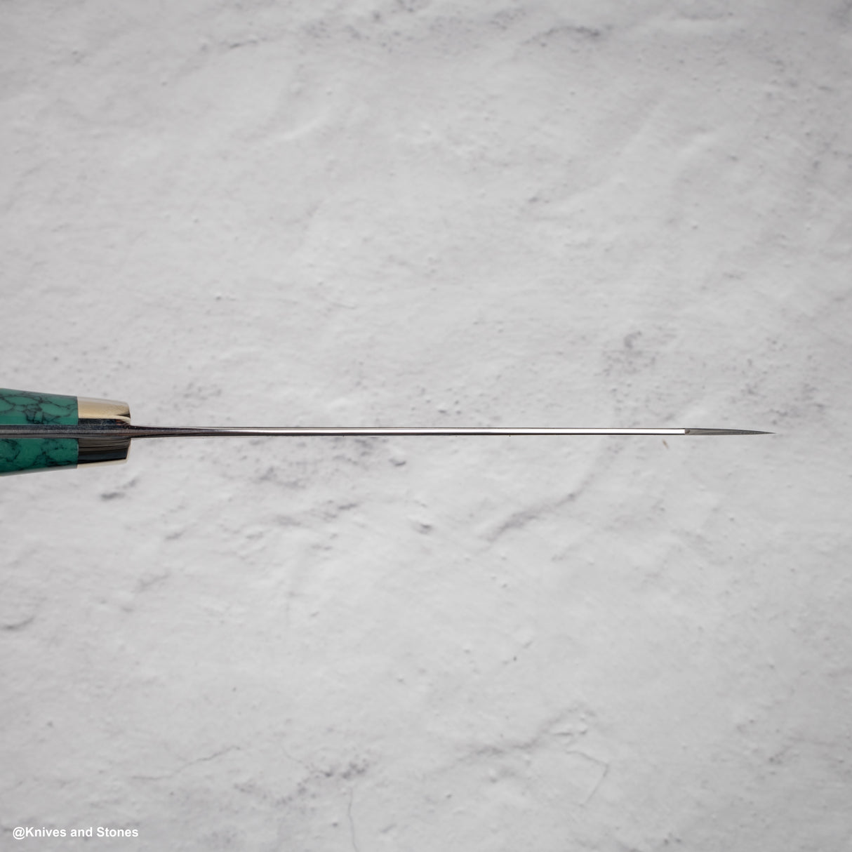 Nigara Anmon(暗紋)SG2 雨滴大馬士革 K-tip Petty 150mm 西部綠松石