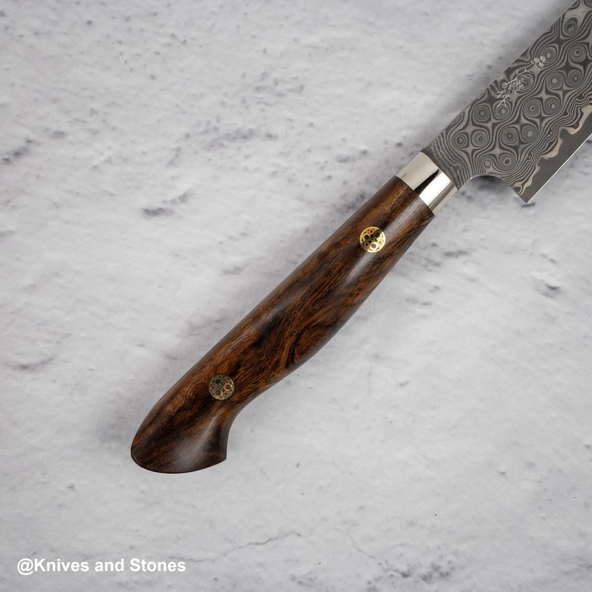 Nigara Anmon (暗紋) SG2 雨滴大馬士革 K-tip 小西部 150mm 鐵木