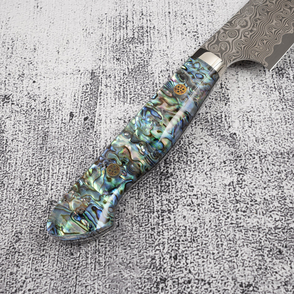 二唐 暗紋 SG2 雨滴大馬士革 魚尾型筋引 270mm 珍珠母 西式柄