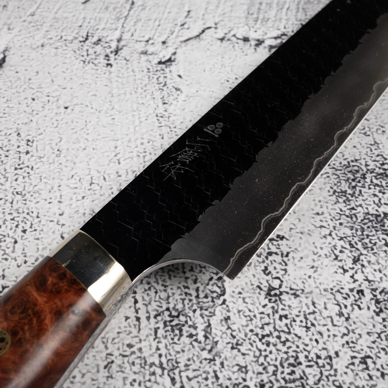 Nigara SG2 K-tip Sujihiki 255mm Tsuchime Kurouchi Amboyna Western