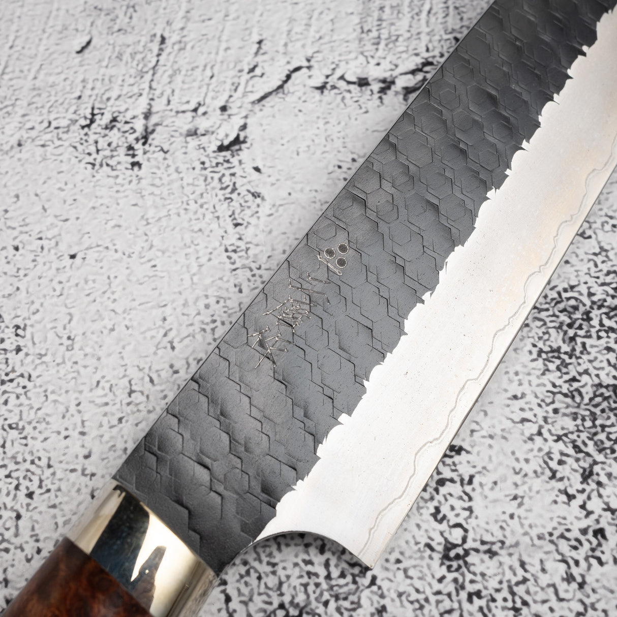 Nigara SG2 K-tip Sujihiki 255mm Tsuchime Kurouchi Amboyna Western