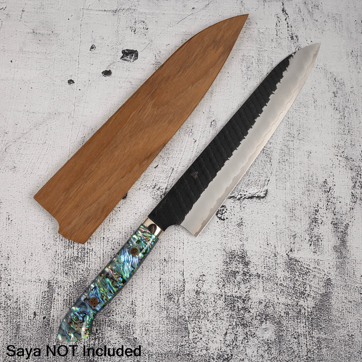 二唐SG2黑打槌目牛刀 240mm 珍珠母手柄