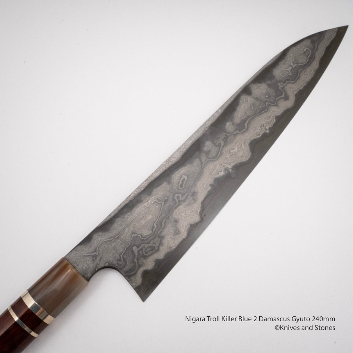 Nigara Troll Killer "Onikoroshi" Aogami #2 Damascus 240mm Gyuto
