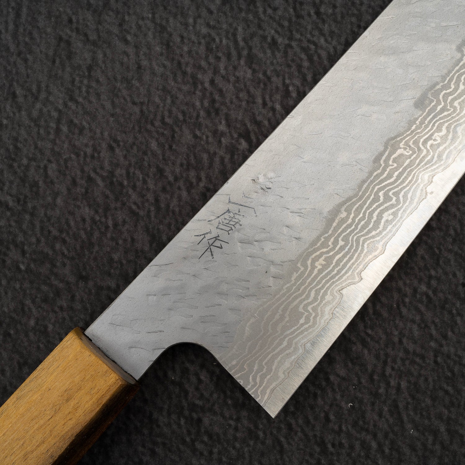 Nigara VG10 Damascus Tsuchime Gyuto 210mm Black Chacate Handle