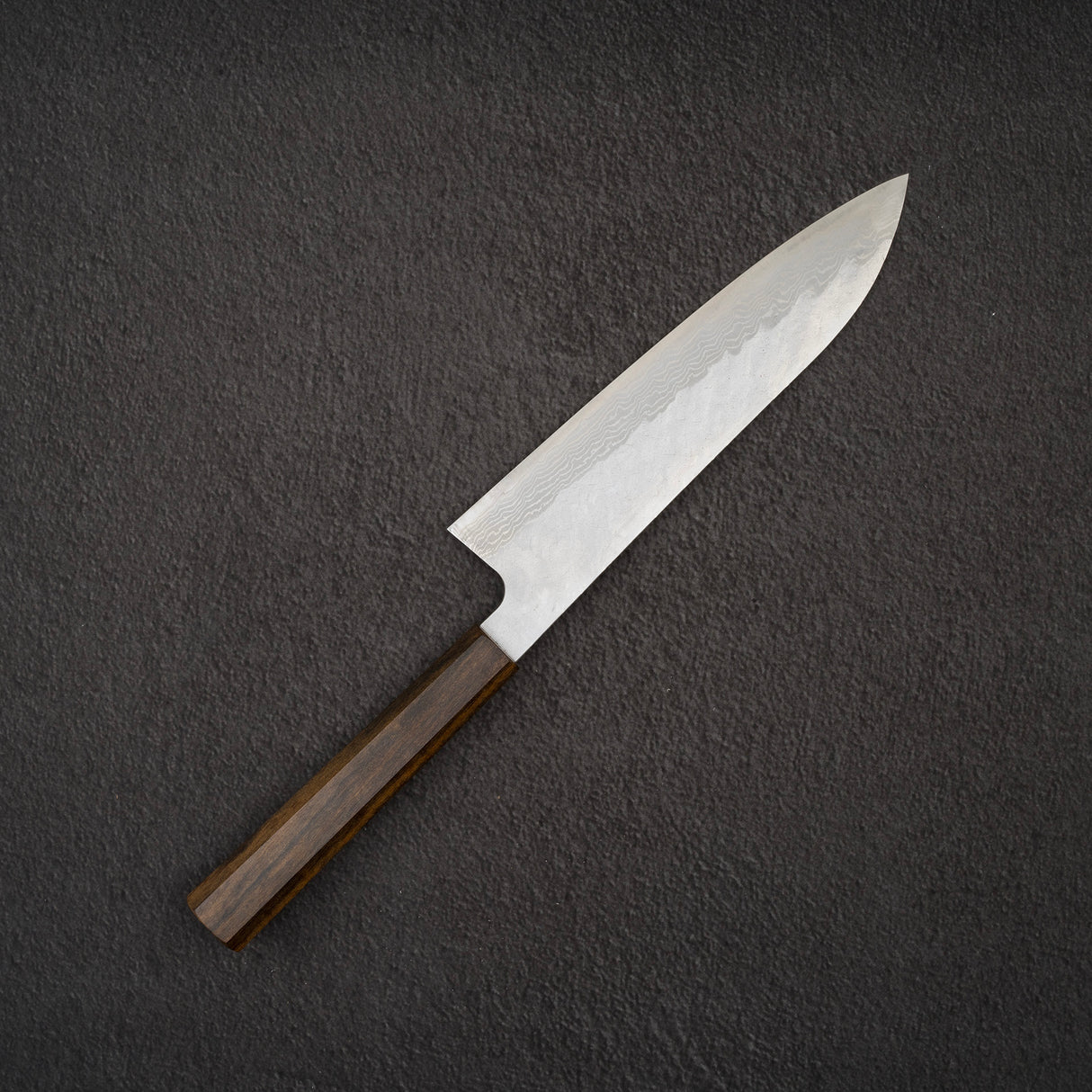 Nigara VG10 Damascus Tsuchime Gyuto 210mm Black Chacate Handle