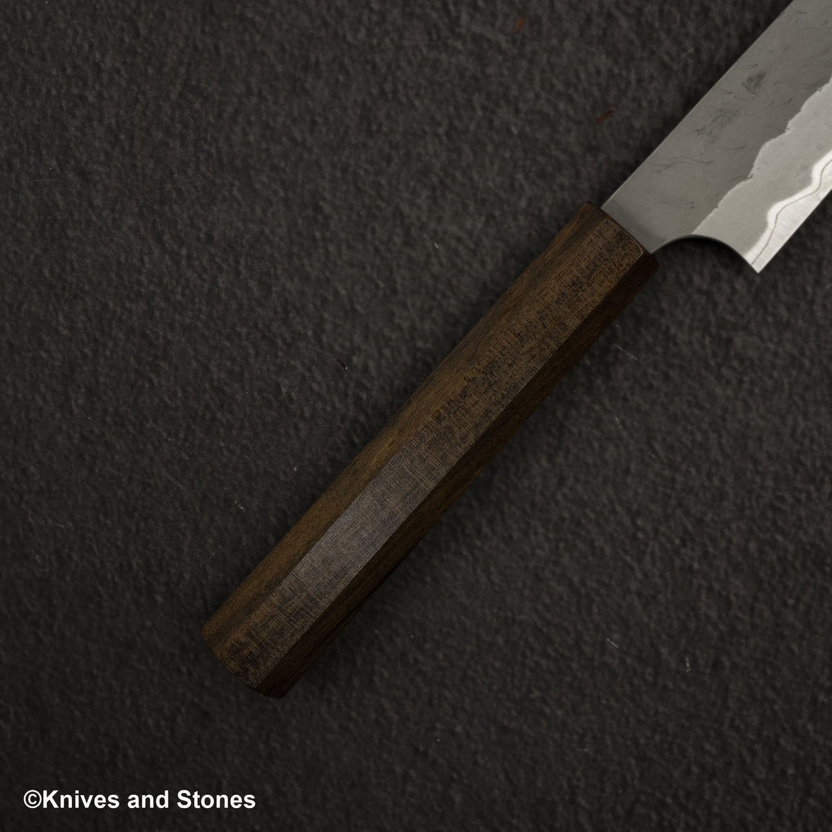 Nigara Aogami(藍色)超級霧面Migaki Tsuchime 成品 Petty 150mm 黑色 Chacate