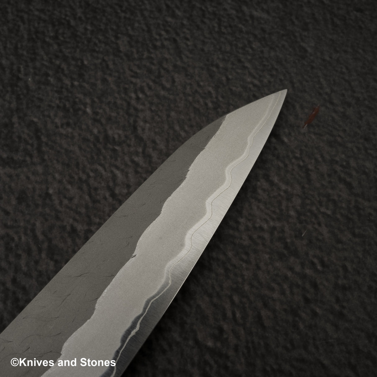 Nigara Aogami(藍色)超級霧面Migaki Tsuchime 成品 Petty 150mm 黑色 Chacate