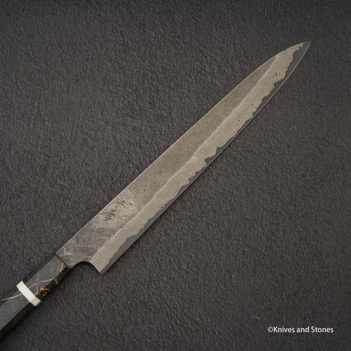 Nigara Ginsan Kurozome Damascus Sujihiki 300mm 樺木手柄