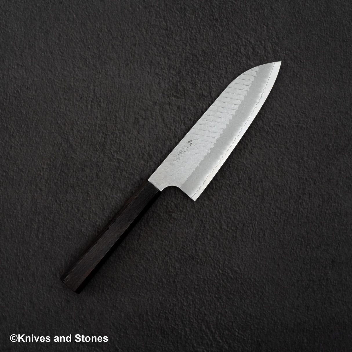 Nigara SG2 Tsuchime Matt Migaki Santoku 180mm Ebony