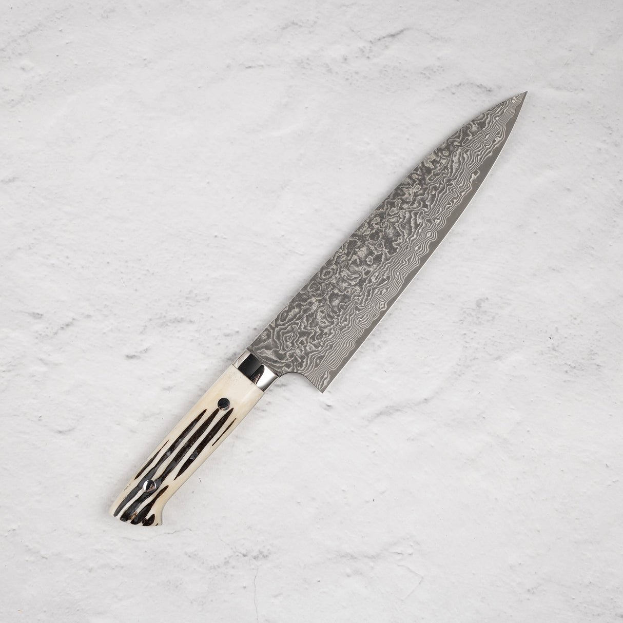 Saji Black Damascus Gyuto 210mm SG2 Stag Handle