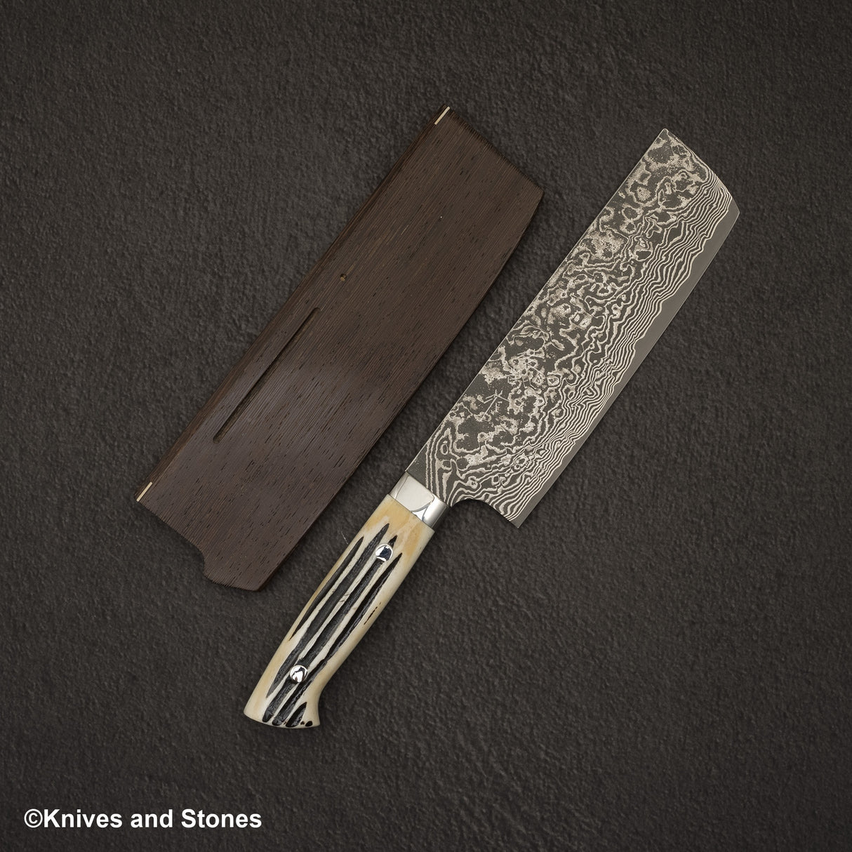 Takeshi Saji SG2 黑色大馬士革刀 Nakiri 175mm 鹿角柄