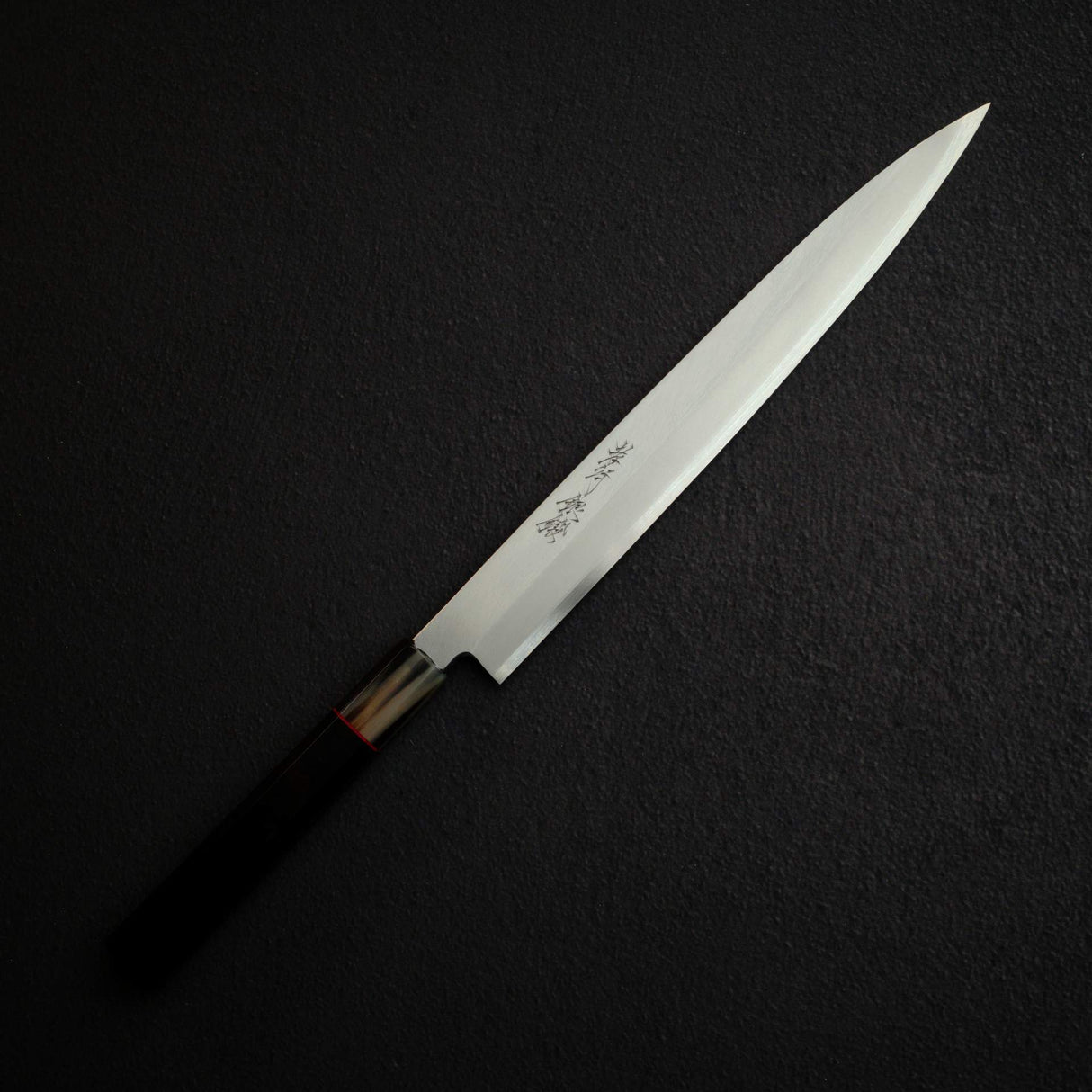 堺孝行銀丹銀三鋼柳刃 270mm,黑檀木柄淺色牛角