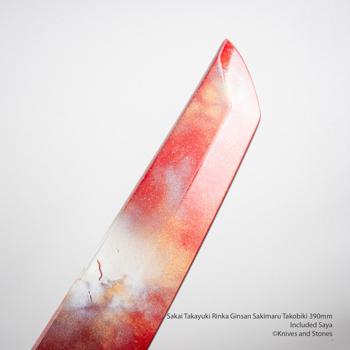 Sakai Takayuki Rinka Ginsan Sakimaru Tokobiki 390mm with Waka Engraving