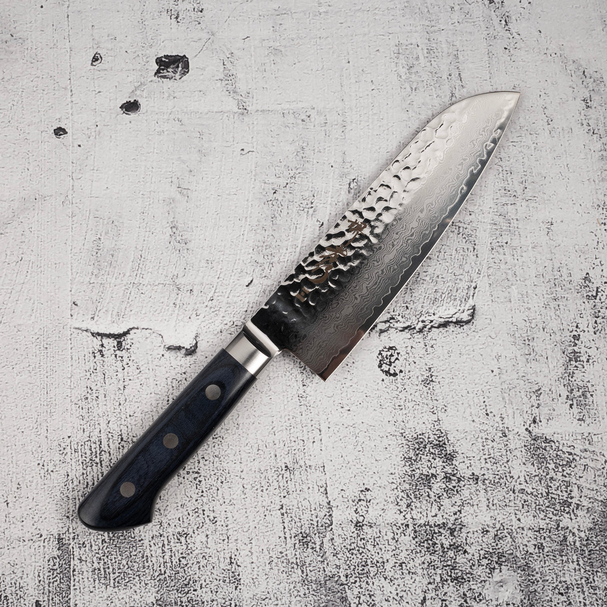 Sakai Takayuki VG10 33 Layer Damascus Santoku 180mm Blue Handle