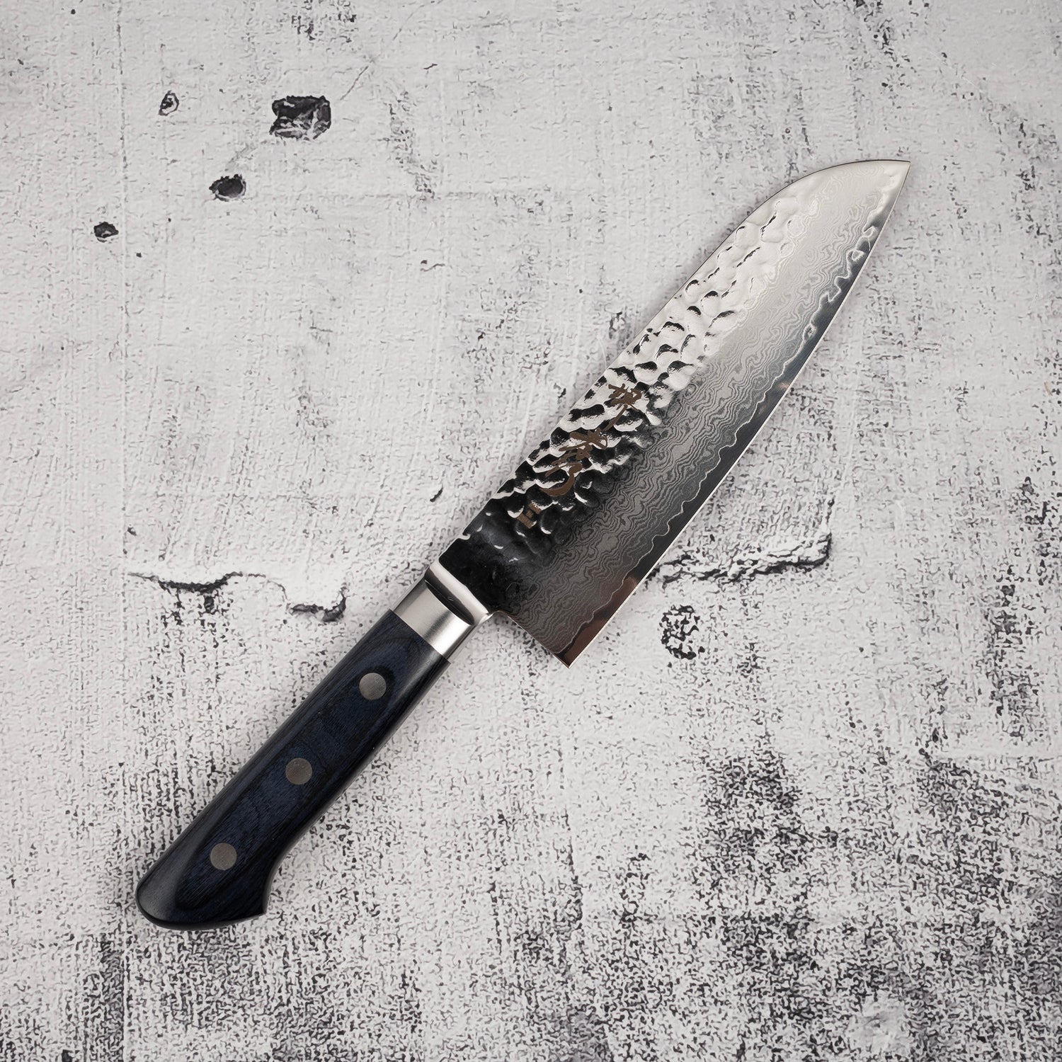 Sakai Takayuki VG10 33 Layer Damascus Santoku 180mm Blue Handle