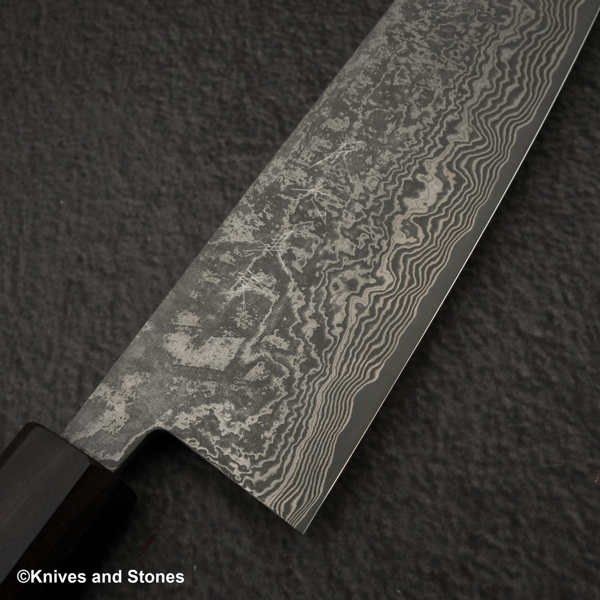 加茂白黑雲 SG2 黑大馬士革三德刀 170mm 烏木柄