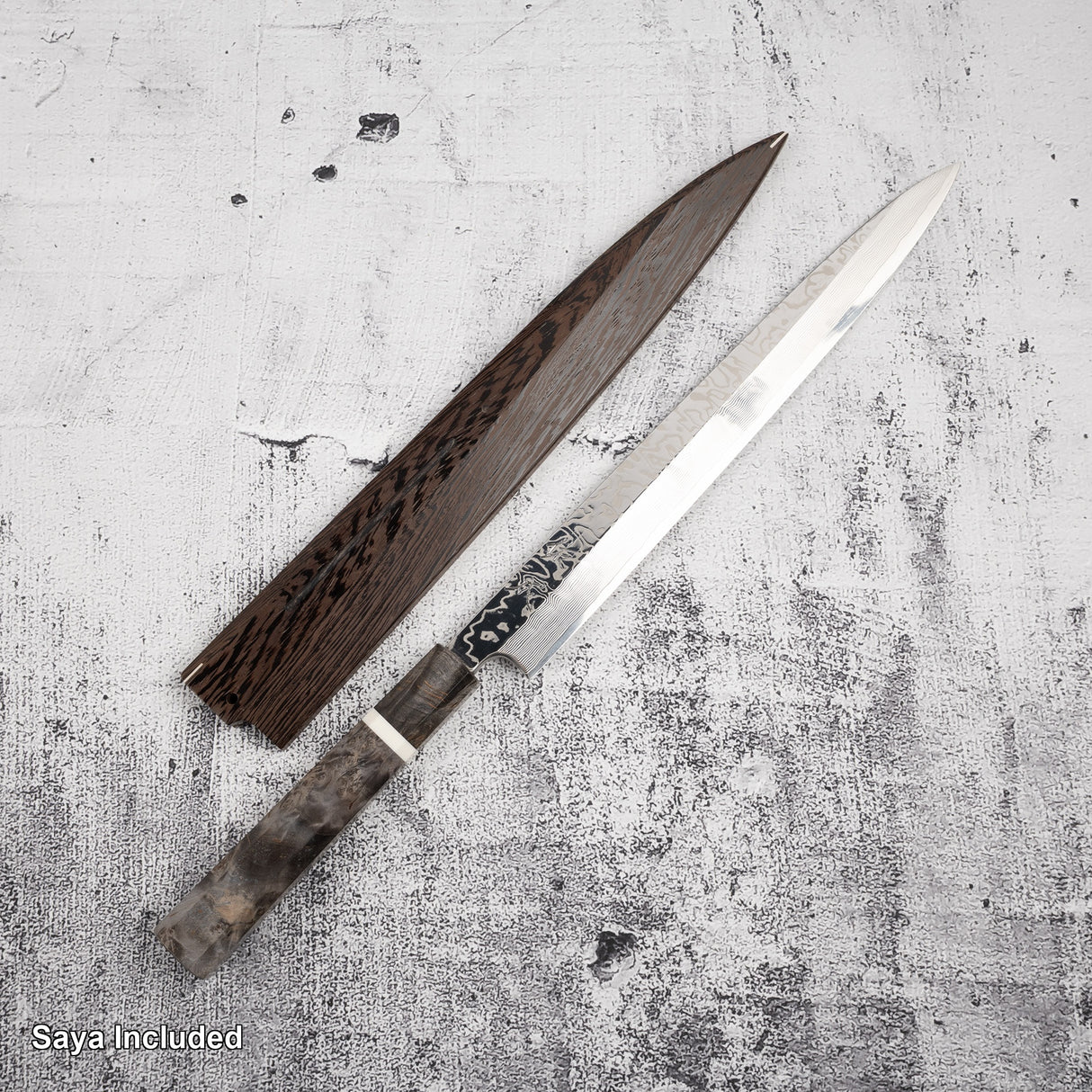 Sukenari SRS-13 大馬士革柳葉 270mm 鏡面拋光與 Saya