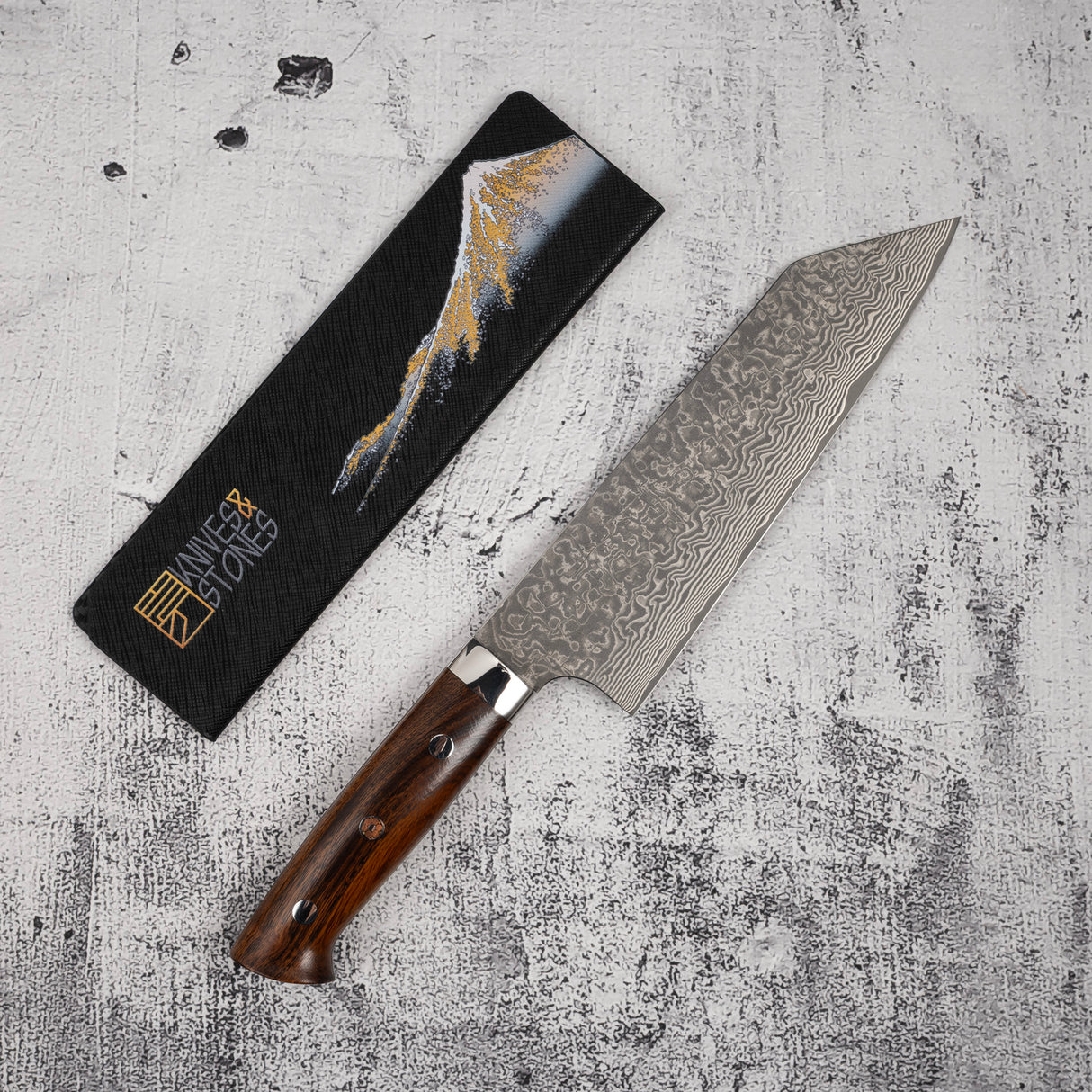 Takeshi Saji SG2 Black Damascus Bunka 180mm Ironwood