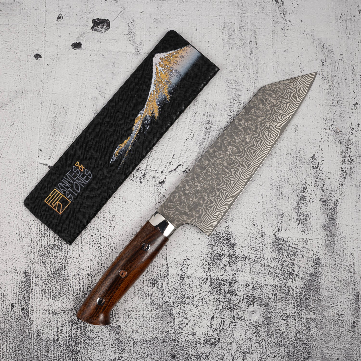 Takeshi Saji SG2 Black Damascus Bunka 180mm Ironwood