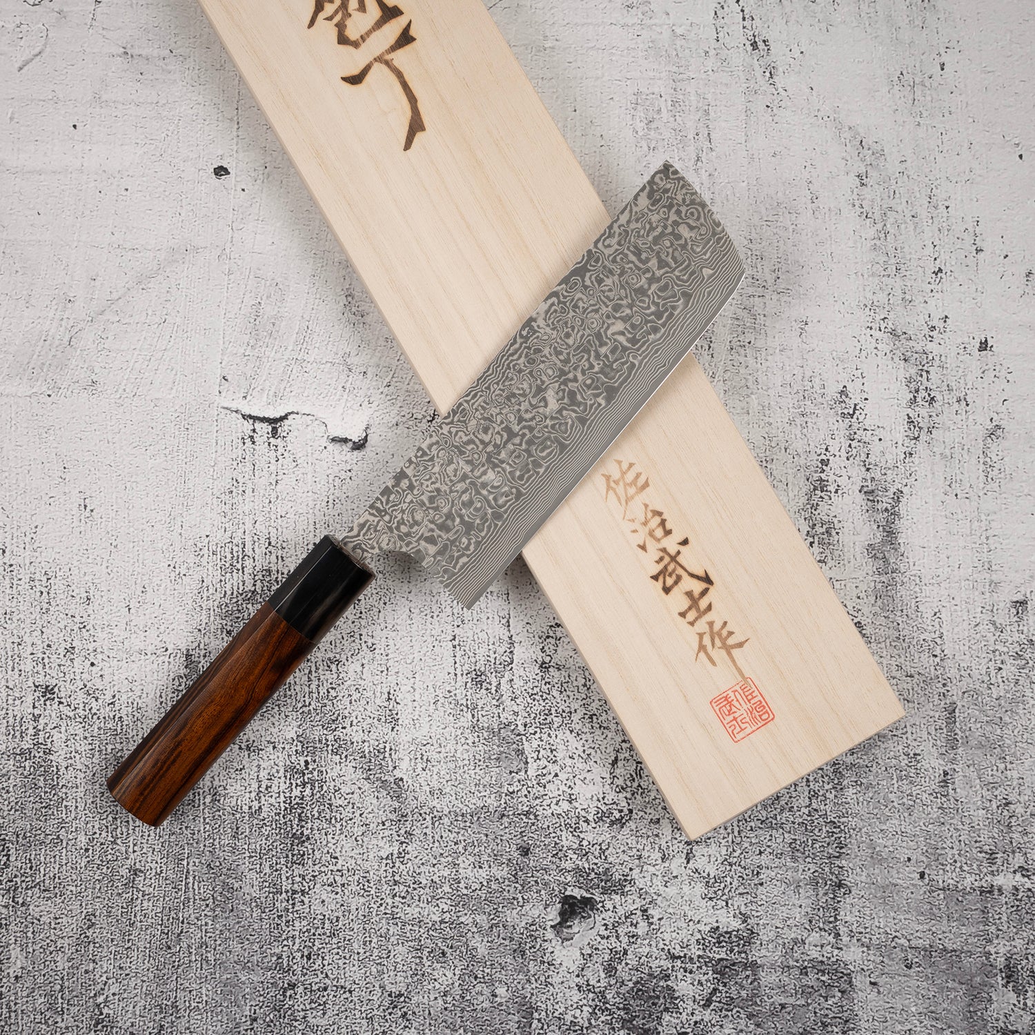 Takeshi Saji SG2 Black Damascus Nakiri 180mm Heart-shaped Ironwood Handle