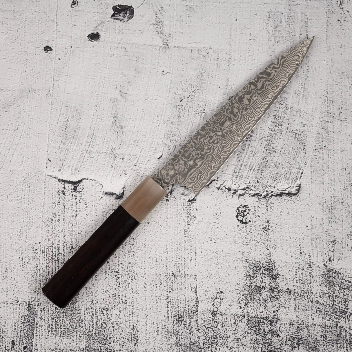 佐治武士 SG2 黑大馬士革小刀 150mm 愛心形鐵木柄