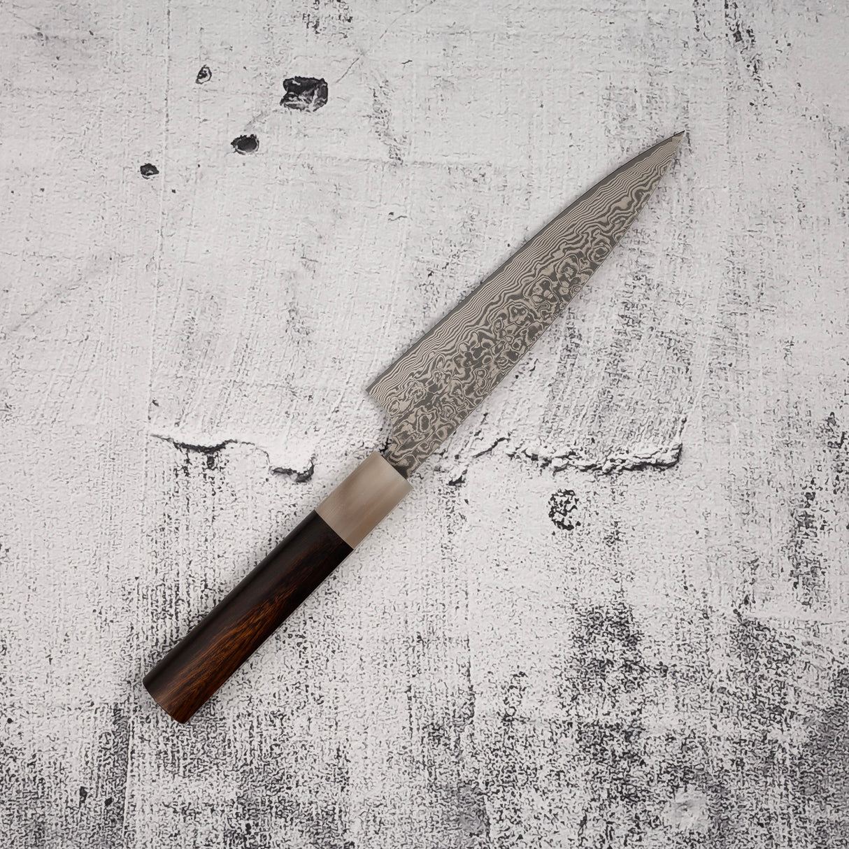 佐治武士 SG2 黑大馬士革小刀 150mm 愛心形鐵木柄