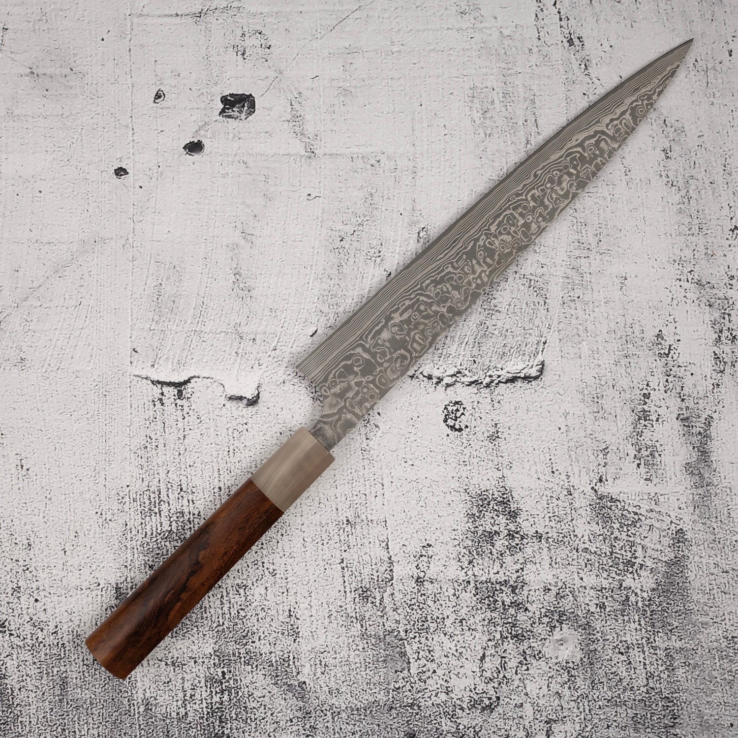 Takeshi Saji SG2 Black Damascus Sujihiki 240mm Heart-shaped Ironwood Handle