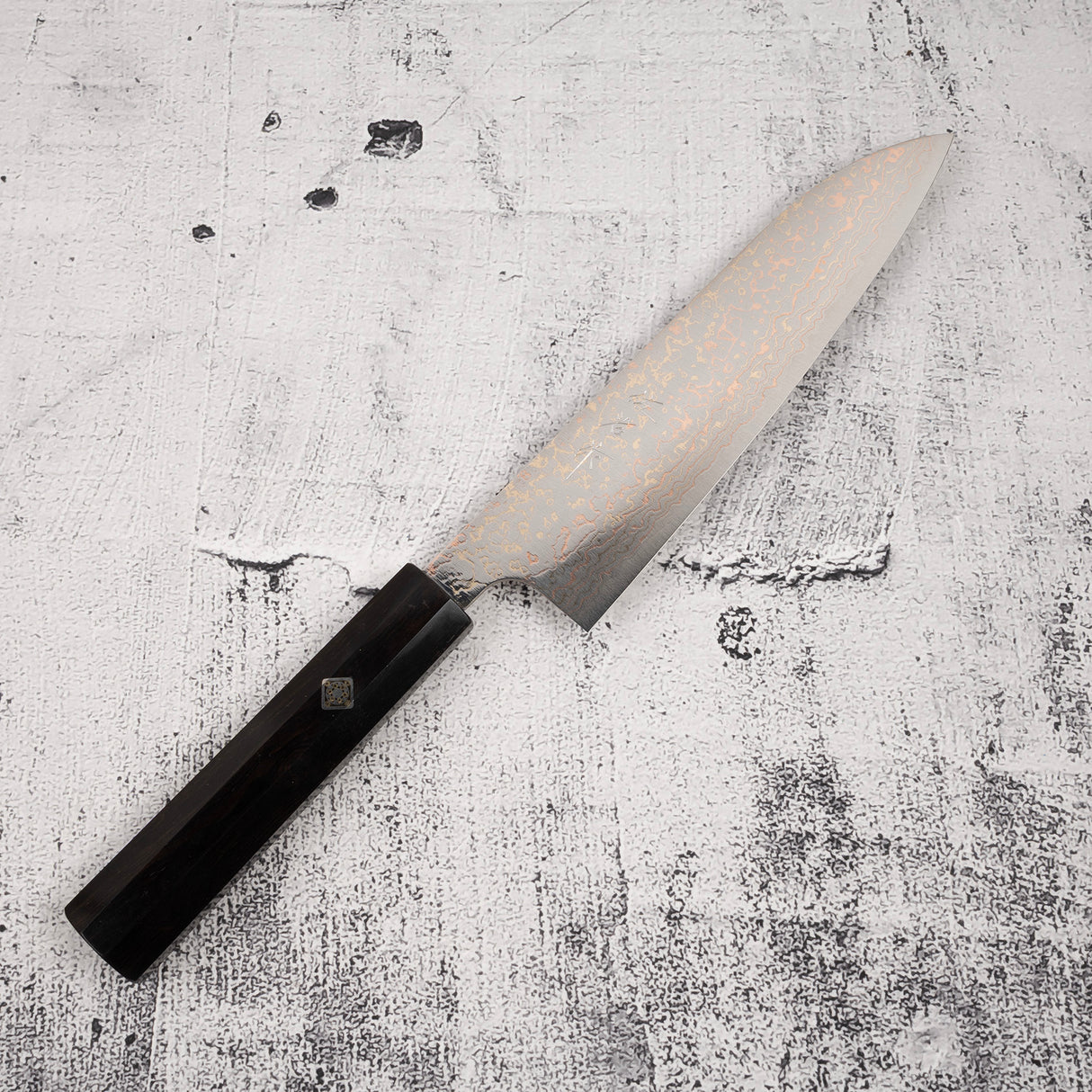 佐治武士 VG10 彩虹大馬士革牛刀 180mm 黑檀柄 馬賽克釘