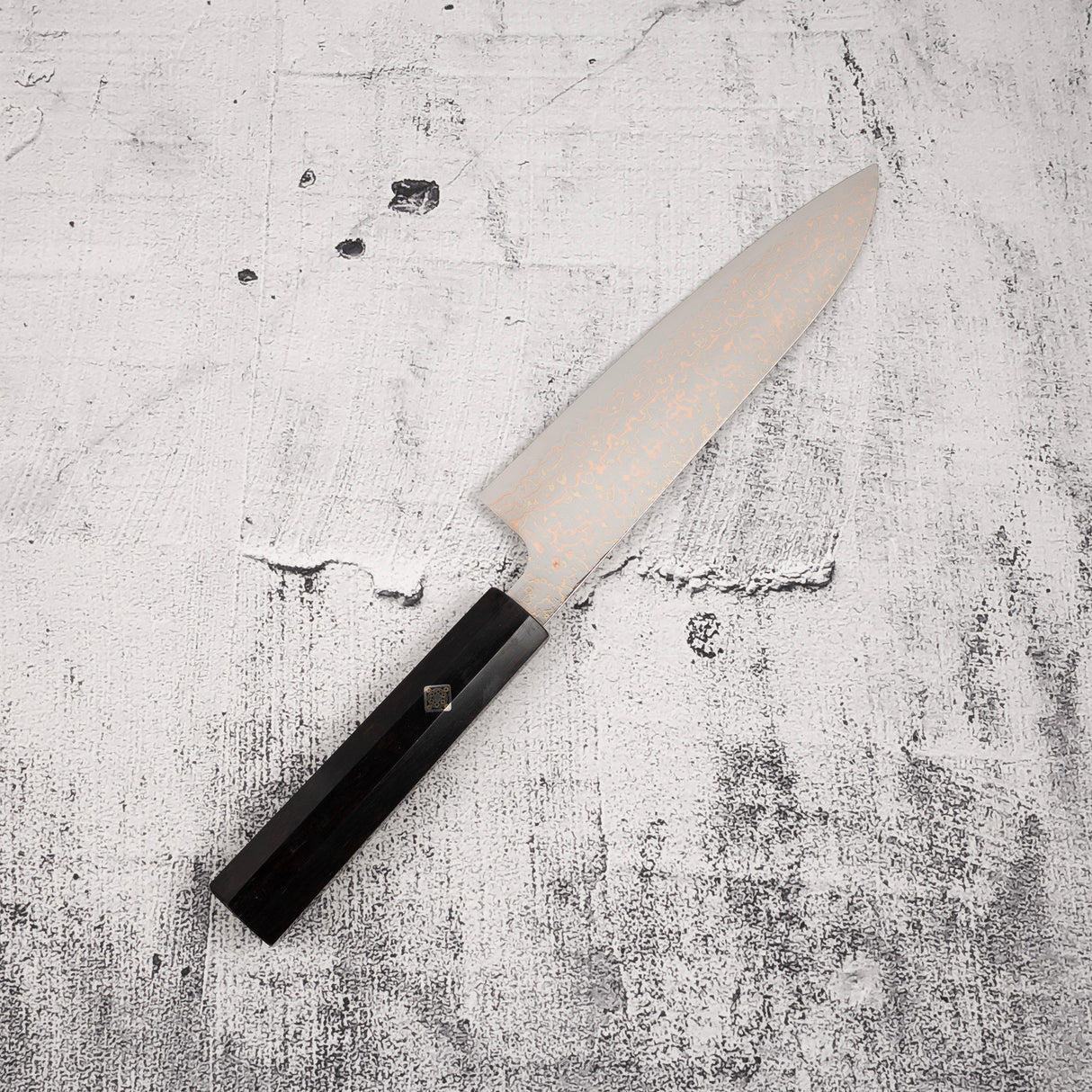 佐治武士 VG10 彩虹大馬士革牛刀 180mm 黑檀柄 馬賽克釘