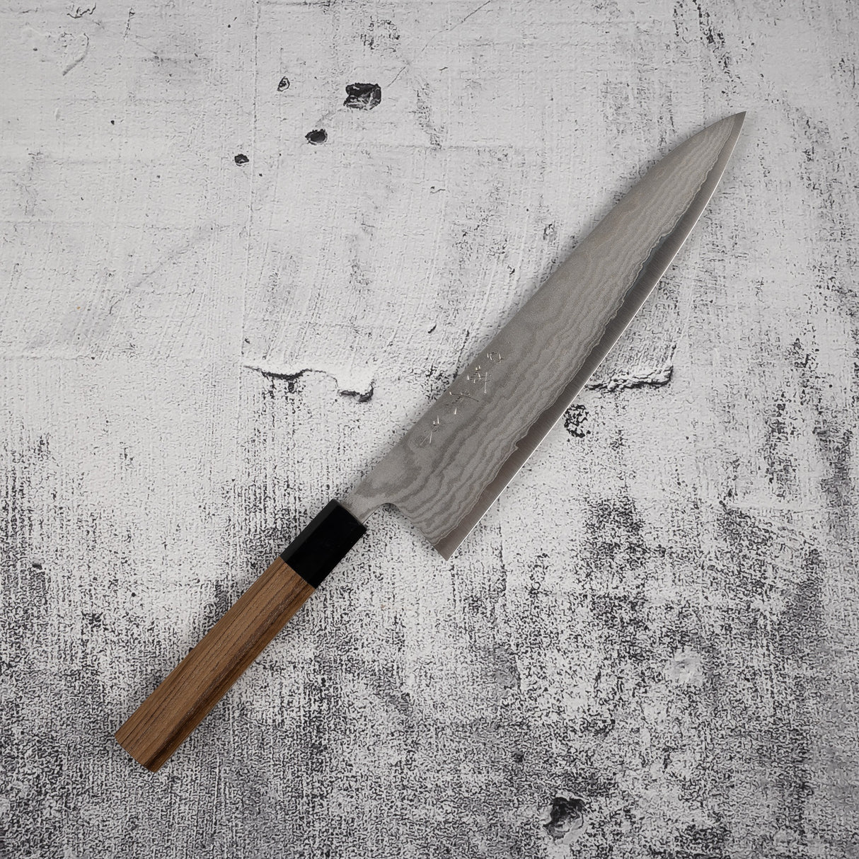 Tanaka Ginsan Damascus Gyuto 240mm Teak