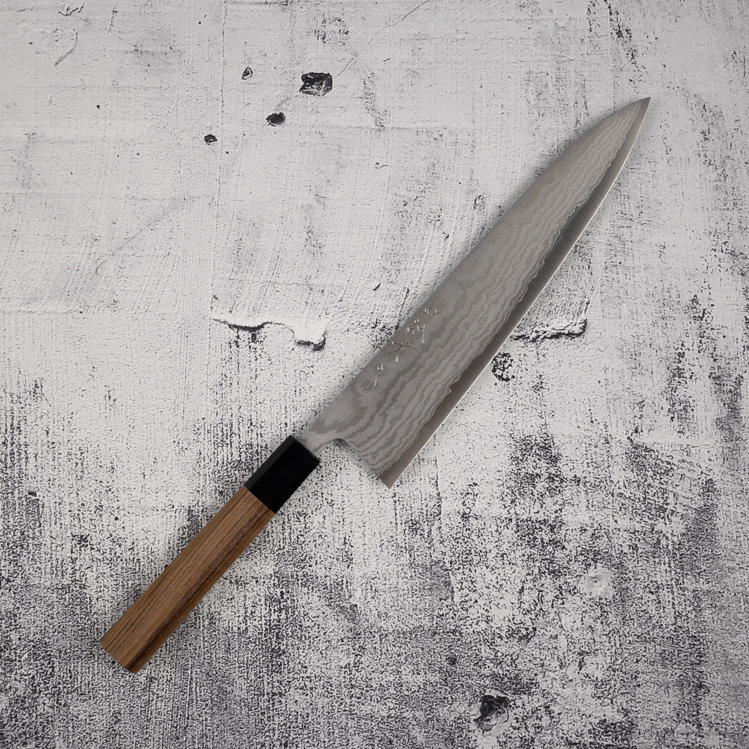 Tanaka Ginsan Damascus Gyuto 240mm Teak
