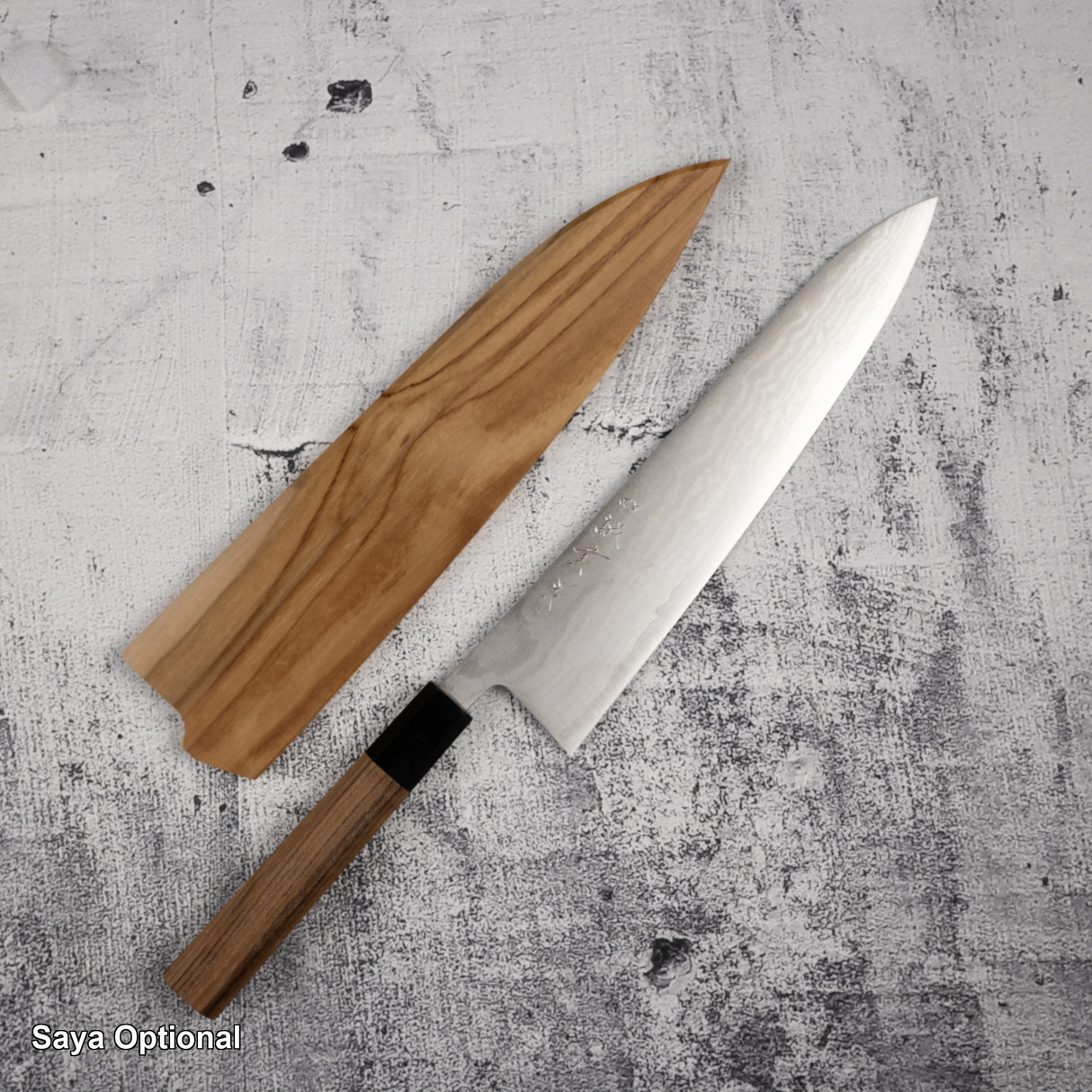 Tanaka Ginsan Damascus Gyuto 240mm Teak