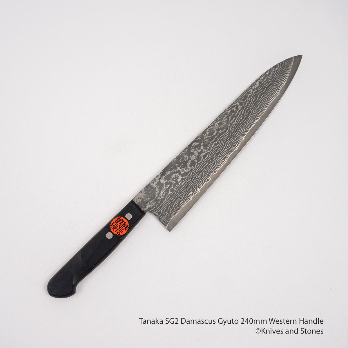 tanaka-sg2-damascus-gyuto-240mm-western-handle-knives-and-stones