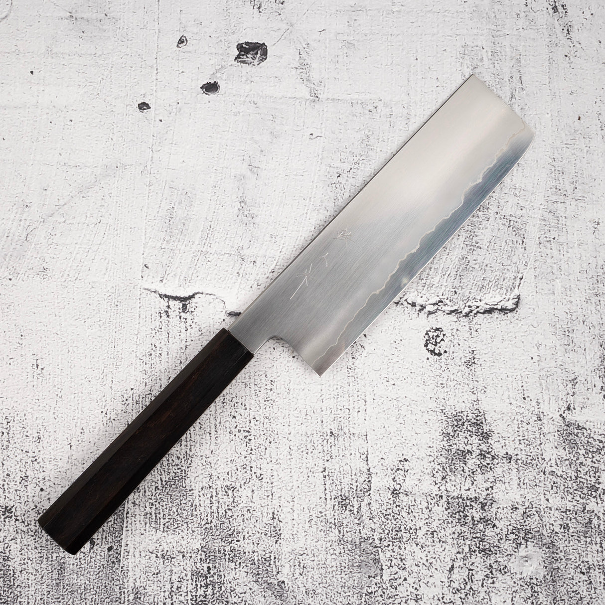 Tetsujin Ginsan Ukiba Nakiri 180mm Ebony Handle